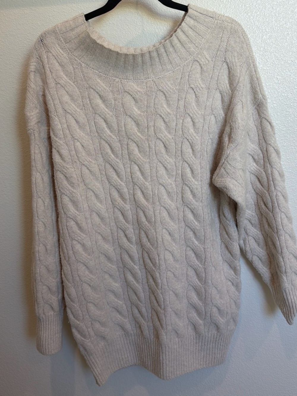 bp Cream Cable-Knit Crewneck Sweater